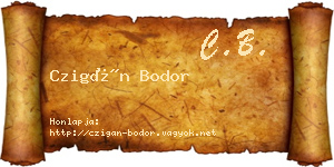 Czigán Bodor névjegykártya